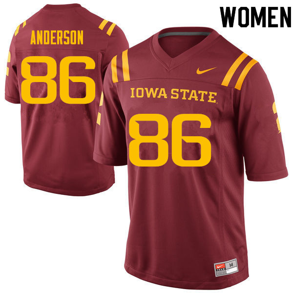 Women #86 Cole Anderson Iowa State Cyclones College Football Jerseys Sale-Cardinal - Click Image to Close